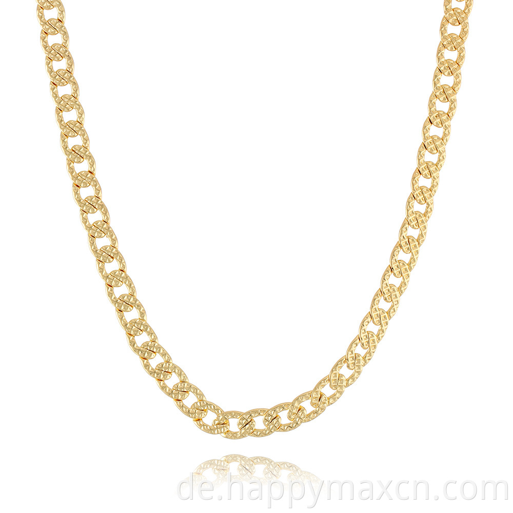 Hohe Qualität 18K Gold plattiert Argyle Plaid Muster Kette Halskette Halskette Schmuck